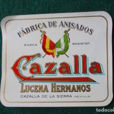 Etiquetas antiguas: ETIQUETA FABRICA DE ANISADOS CAZALLA LUCENA HERMANOS. Lote 197192563