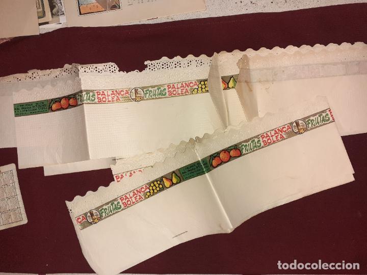 Etiquetas antiguas: Frutas Palanca Bolea. Benifarraig (Valencia) 5 envoltorios antiguos de frutas