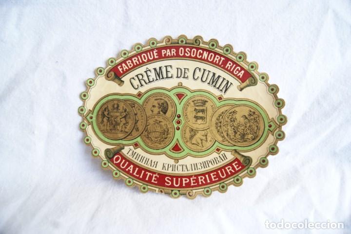 Etiquetas antiguas: ETIQUETA LICOR PREMIOS CREME DE CUMIN RIGA LETONIO V1 - Foto 1