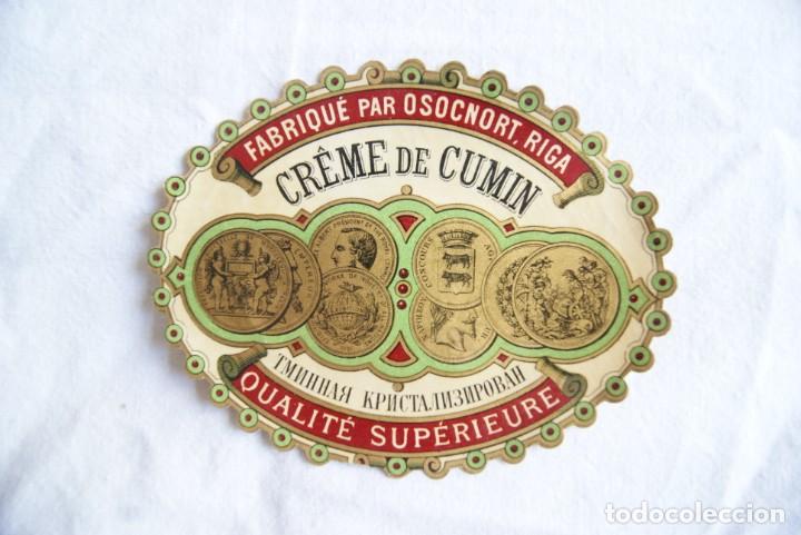 Etiquetas antiguas: ETIQUETA LICOR PREMIOS CREME DE CUMIN RIGA LETONIO V1 - Foto 3