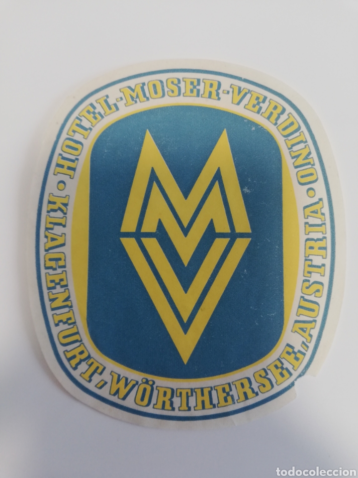 Etiquetas antiguas: ETIQUETA HOTEL MOSER VERDINO, KLAGENFURT AUSTRIA, LUGGAGE LABEL MALETA ANTIGUA.