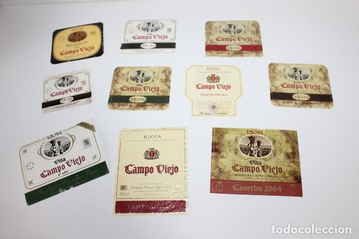 Etiquetas antiguas: LOTE 10  ETIQUETAS ANTIGUAS VINO RIOJA CAMPO VIEJO