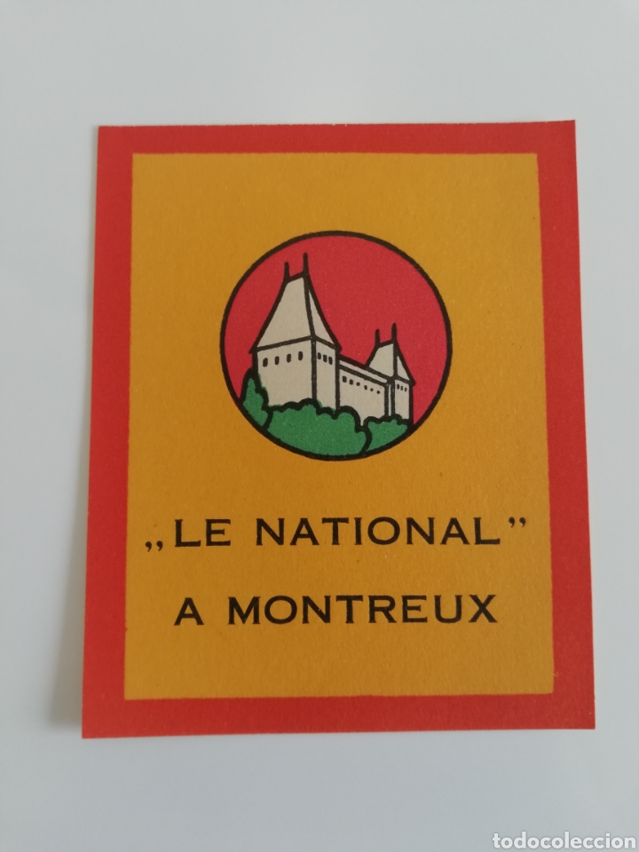 Etiquetas antiguas: ETIQUETA HOTEL LE NATIONAL MONTREUX SUIZA LUGGAGE LABEL.