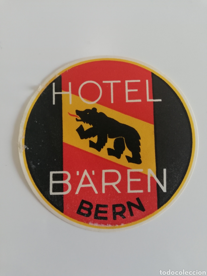 Etiquetas antiguas: ETIQUETA HOTEL BAREN BERN BERNA SUIZA LUGGAGE LABEL.