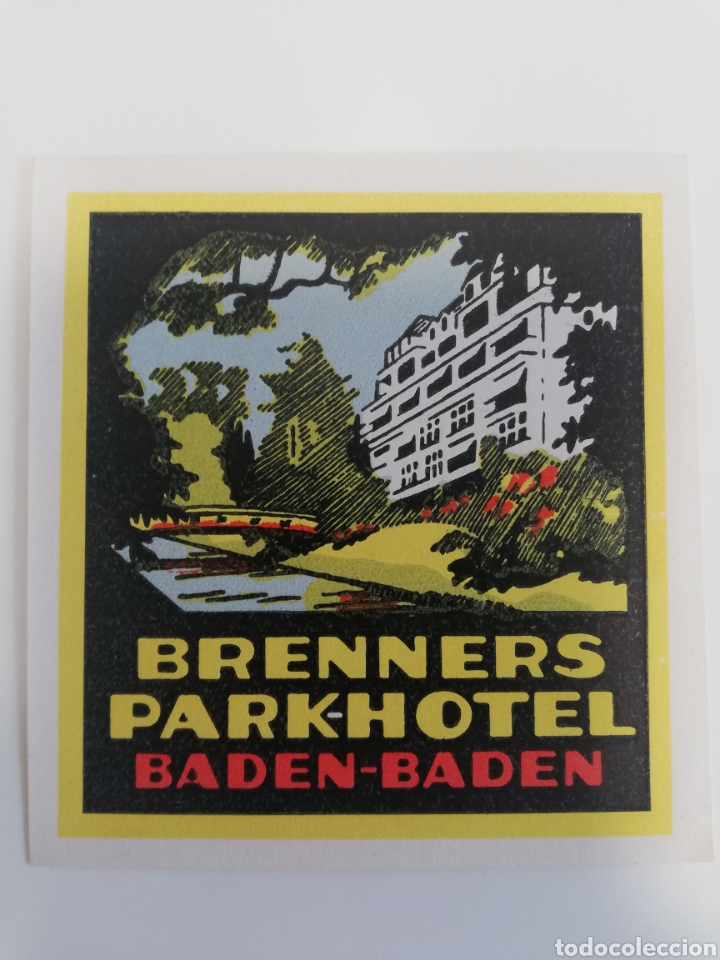 Etiquetas antiguas: ETIQUETA BRENNERS PARK HOTEL BADEN-BADEN ALEMANIA LUGGAGE LABEL.