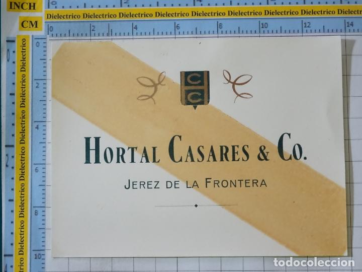 Etichette antiche: ETIQUETA DE BEBIDAS. VINOS LICORES. JEREZ DE LA FRONTERA. HORTAL CASARES. 68