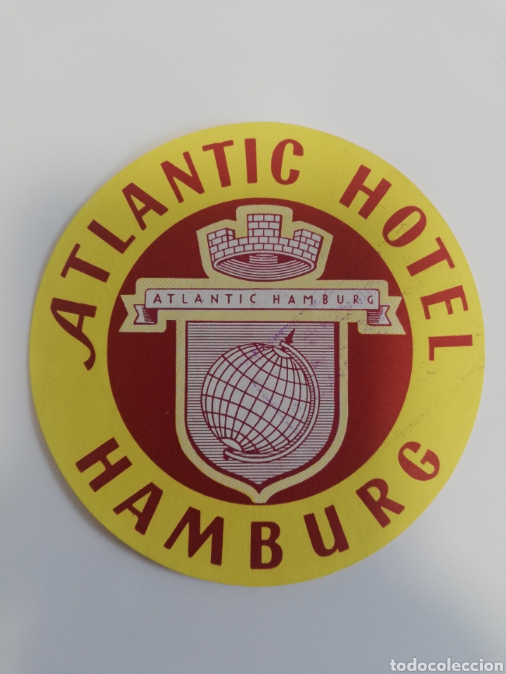 Etiquetas antiguas: ETIQUETA ATLANTIC HOTEL HAMBURG HAMBURGO LUGGAGE LABEL.