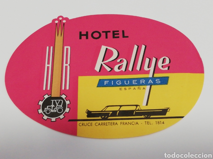 Etiquetas antiguas: ETIQUETA HOTEL RALLYE FIGUERAS GIRONA LUGGAGE LABEL.