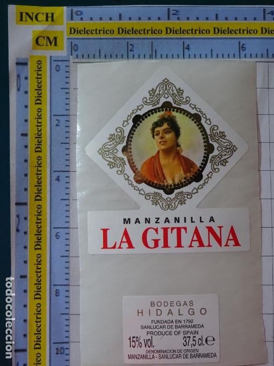 Alte Etiketten: ETIQUETA DE BEBIDAS. VINO LICORES. MANZANILLA LA GITANA BODEGAS HIDALGO. 476