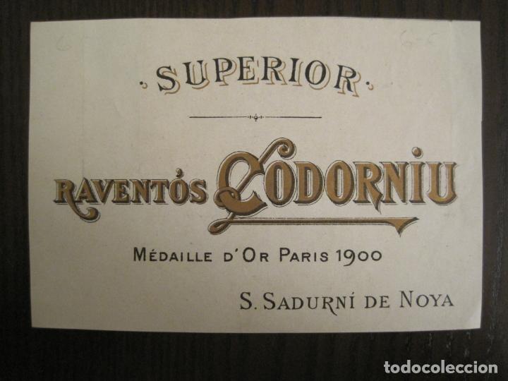Etiquetas antiguas: RAVENTOS CODORNIU-SUPERIOR-SANT SADURNI DE NOYA-ETIQUETA ANTIGUA-VER FOTOS-(V-19.576)