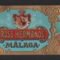 Etiquetas antiguas: MALAGA,- PRECINTO GRAN TAMAÑO- GROSS HERMANOS- MIDE: 38 X 4,50 C.M. VER FOTOS