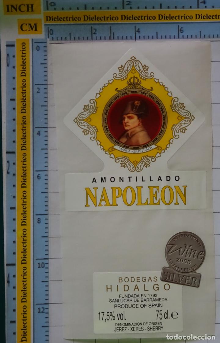 Old Labels: ETIQUETA DE BEBIDAS. VINO LICORES. AMONTILLADO NAPOLE&Oacute;N BODEGAS HIDALGO JEREZ. 2