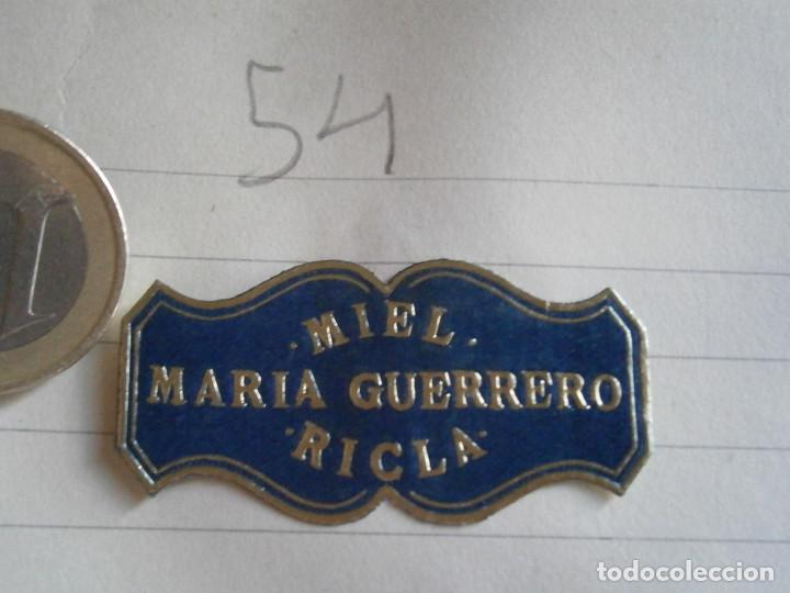 Alte Etiketten: MIEL,MARIA,GUERRERO,RICLA&iexcl;ETIQUETA,DE,IMPRENTA&iexcl;A&Ntilde;OS 20,30,UNICA EN TC&iexcl;DISPONEMOS,CON,MAS DE,100.000,