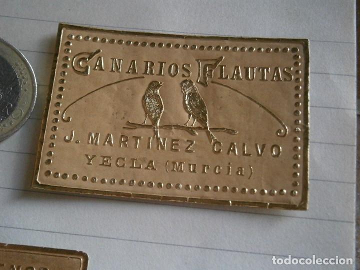 Etiquetas antiguas: CANARIOS FLAUTAS,J.MARTINEZ,CALVO,MURCIA&iexcl;ETIQUETA,DE,IMPRENTA&iexcl;A&Ntilde;OS 20,30,UNICA EN TC&iexcl;DISPONEMOS,CON,