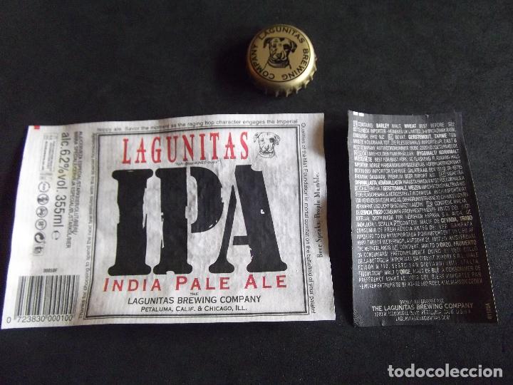 Old Labels: CERVEZA-V9E-8-ETIQUETAS Y CHAPA-LAGUNITAS-IPA