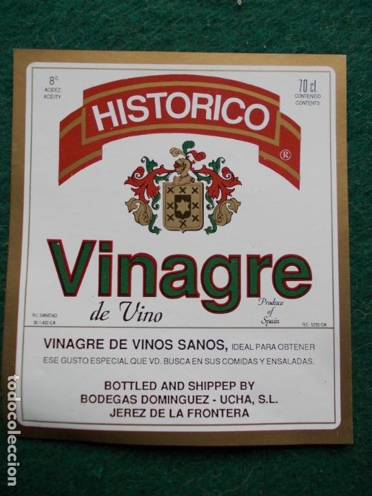 ETIQUETA VINAGRE HISTORICO