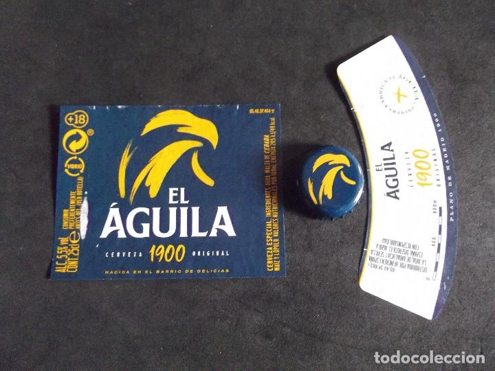 Old Labels: CERVEZA-V9-K-I-ETIQUETAS Y CHAPA-EL AGUILA