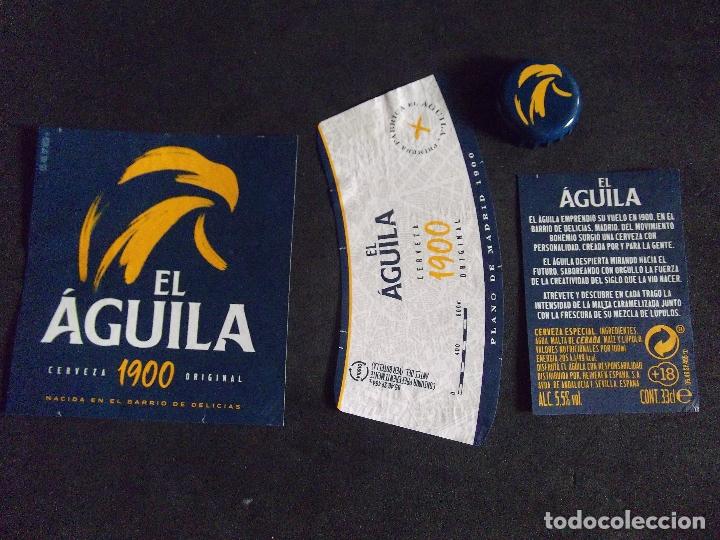 Old Labels: CERVEZA-V9-K-I-ETIQUETAS Y CHAPA-EL AGUILA