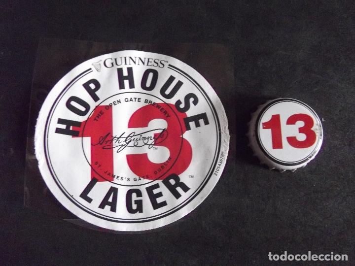 Old Labels: CERVEZA-V9-K-I-ETIQUETAS Y CHAPA-GUINNESS-HOP HOUSE 13