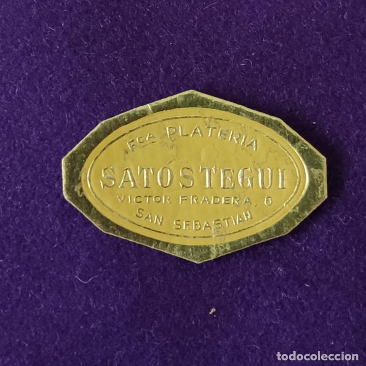 Etichette antiche: ETIQUETA DE PLATERIA SATOSTEGUI. ORIGINAL DE EPOCA. SAN SEBASTIAN (GUIPUZCOA). 1920-40.