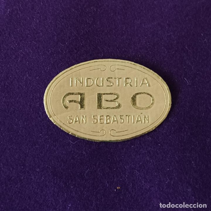 Etiquetas antiguas: ETIQUETA DE INDUSTRIA ABO. ORIGINAL DE EPOCA. SAN SEBASTIAN (GUIPUZCOA). 1920-40.