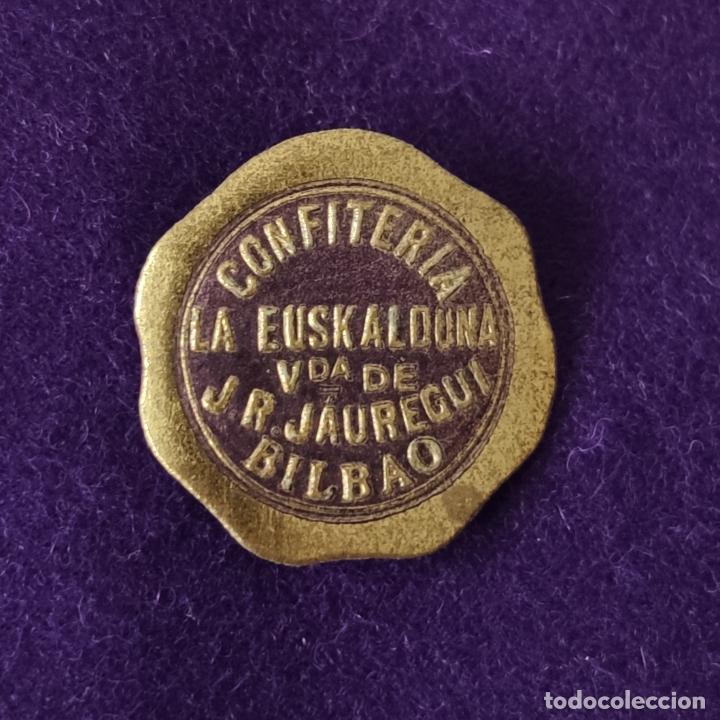Etiquetas antiguas: ETIQUETA DE CONFITERIA LA EUSKALDUNA. ORIGINAL DE EPOCA. BILBAO (VIZCAYA). 1920-40.