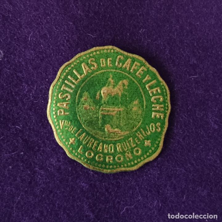 &Eacute;tiquettes anciennes: ETIQUETA DE PASTILLAS DE CAFE LAUREANO RUIZ E HIJOS. ORIGINAL DE EPOCA. LOGRO&Ntilde;O (LA RIOJA). 1920-40.