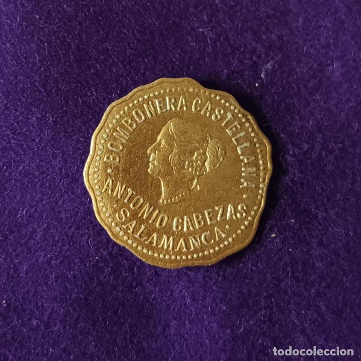 &Eacute;tiquettes anciennes: ETIQUETA DE BOMBONERIA CASTELLANA ANTONIO CABEZAS. ORIGINAL DE EPOCA. SALAMANCA. 1920-40.