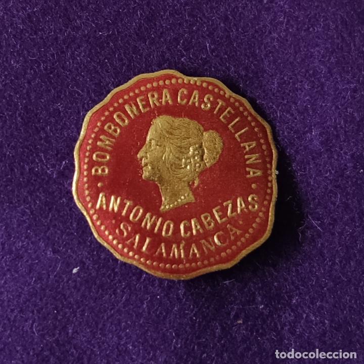&Eacute;tiquettes anciennes: ETIQUETA DE BOMBONERIA CASTELLANA ANTONIO CABEZAS. ORIGINAL DE EPOCA. SALAMANCA. 1920-40.