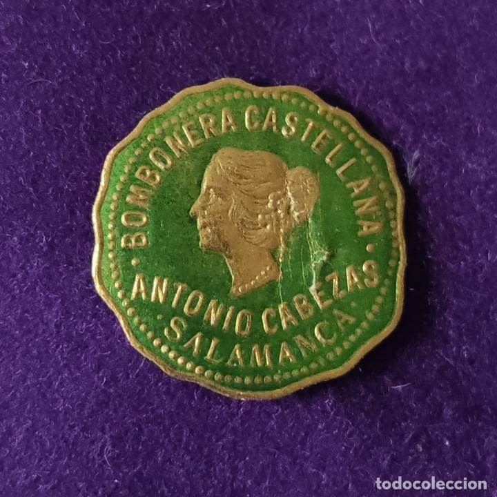 &Eacute;tiquettes anciennes: ETIQUETA DE BOMBONERIA CASTELLANA ANTONIO CABEZAS. ORIGINAL DE EPOCA. SALAMANCA. 1920-40.