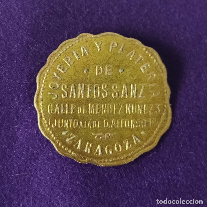 Etiquetas antiguas: ETIQUETA DE JOYERIA Y PLATERIA DE SANTOS SANZ. ORIGINAL DE EPOCA. ZARAGOZA. 1920-40.