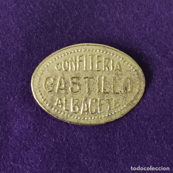 Etiquetas antiguas: ETIQUETA DE CONFITERIA CASTILLO. ORIGINAL DE EPOCA. ALBACETE. 1920-40.