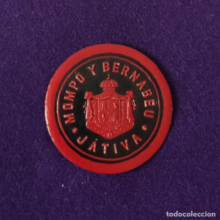 Etiquetas antiguas: ETIQUETA DE MOMPO Y BERNABEU. ORIGINAL DE EPOCA. JATIVA (VALENCIA). 1920-40.