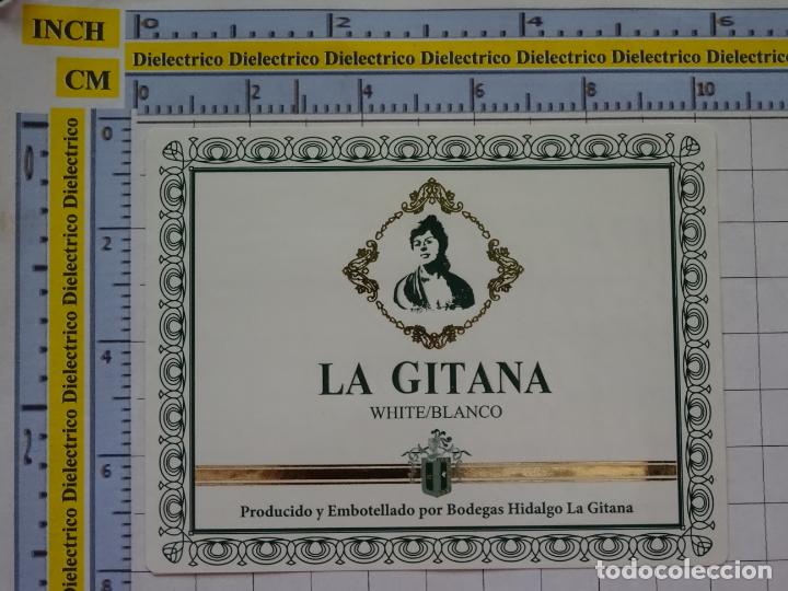 Etichette antiche: ETIQUETA DE BEBIDAS. VINOS LICORES. LA GITANA WHITE BLANCO. 165