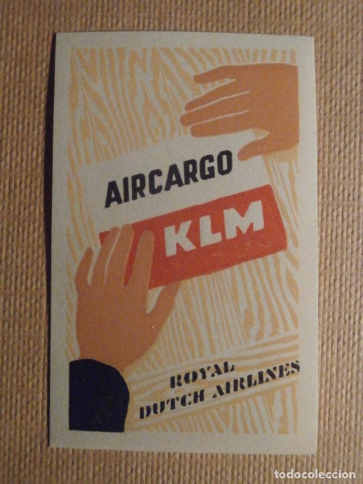 Old Labels: ETIQUETA LINEAS AEREAS - AIR LINES - KLM - Cargo Royal Dutch Airlines - 50 mm X 32 mm