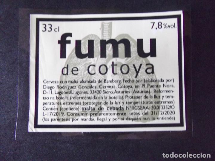 Etichette antiche: CERVEZA-V9ET-8-ETIQUETAS-FUMU DE COTOYA-ASTURIAS