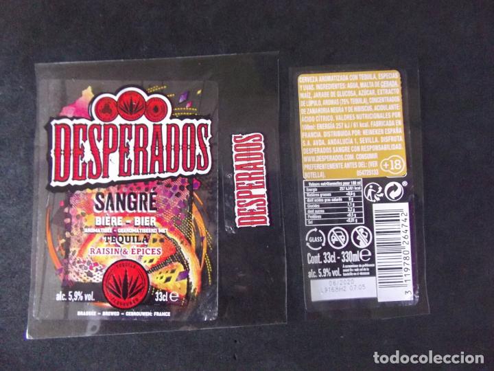 Etichette antiche: CERVEZA-V9ET-8-ETIQUETAS-DESPERADOS-SANGRE