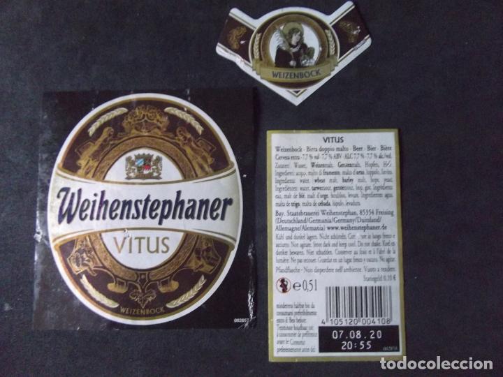 Etichette antiche: CERVEZA-V9ET-8-ETIQUETAS-WEIHENSTEPHANER-VITUS