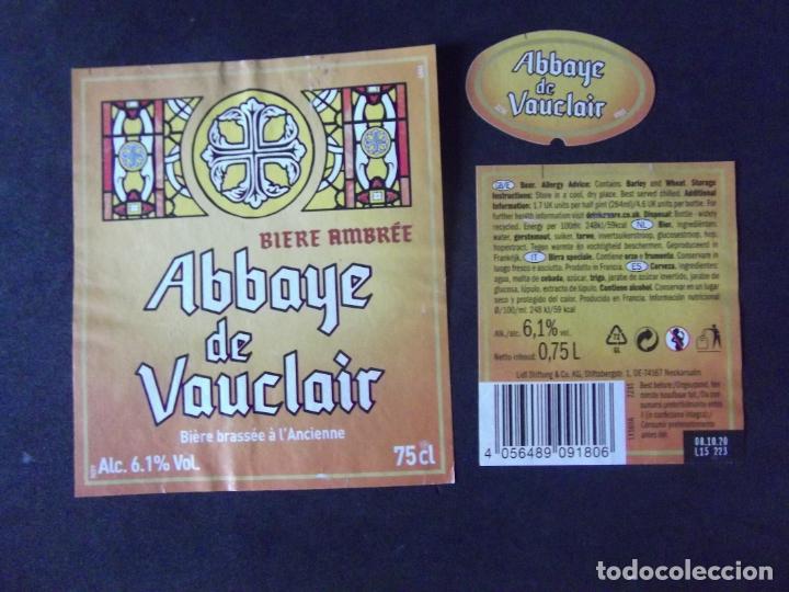 Etichette antiche: CERVEZA-V9ET-8-ETIQUETAS-ABBAYE DE VAUCLAIR
