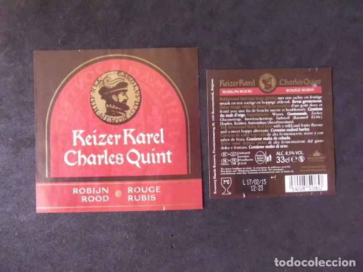 Etichette antiche: CERVEZA-V9ET-8-ETIQUETAS-KEIZER KAREL