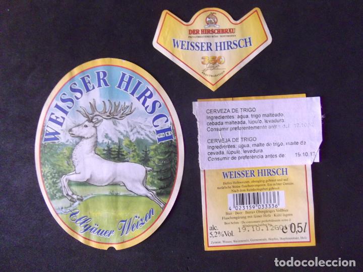 Etichette antiche: CERVEZA-V9ET-8-ETIQUETAS-WEISSER HIRSCH