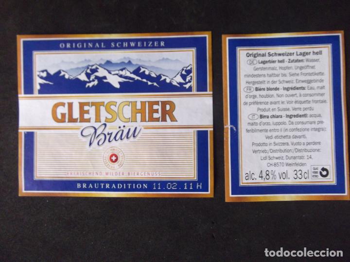 Etichette antiche: CERVEZA-V9ET-8-ETIQUETAS-GLETSCHER