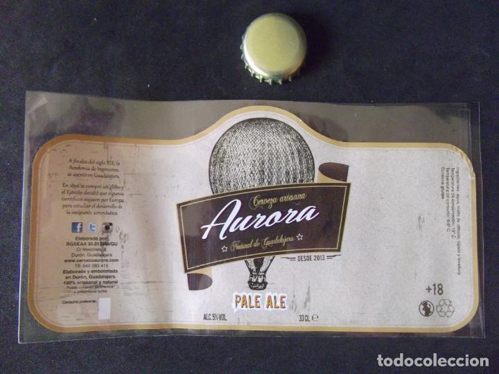 Old Labels: CERVEZA-V9-K-II-ETIQUETAS Y CHAPA-AURORA-PALE ALE