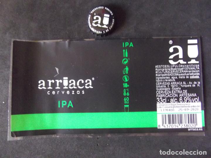 Old Labels: CERVEZA-V9-K-II-ETIQUETAS Y CHAPA-ARRIACA-IPA