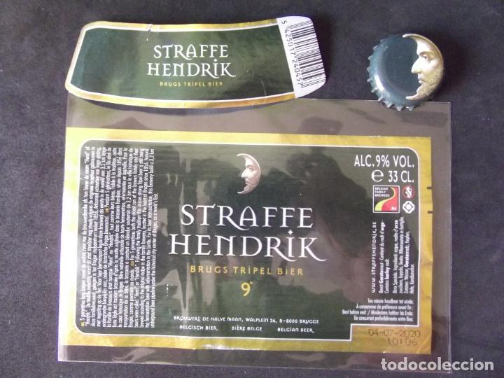 Old Labels: CERVEZA-V9-K-II-ETIQUETAS Y CHAPA-STRAFFE HENDRIK.