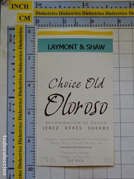 Alte Etiketten: ETIQUETA DE BEBIDAS. VINOS LICORES.JEREZ CHOICE OLD OLOROSO LAYMONT & SHAW . 178
