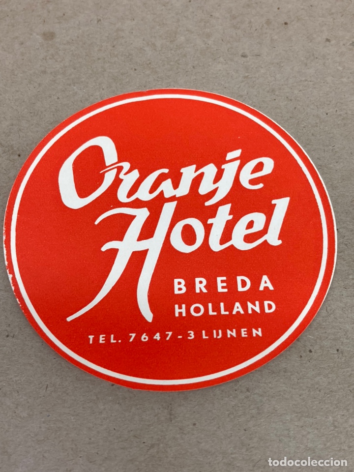 Etiquetas antiguas: Etiqueta de maleta de Hotel Orange Breda Holland