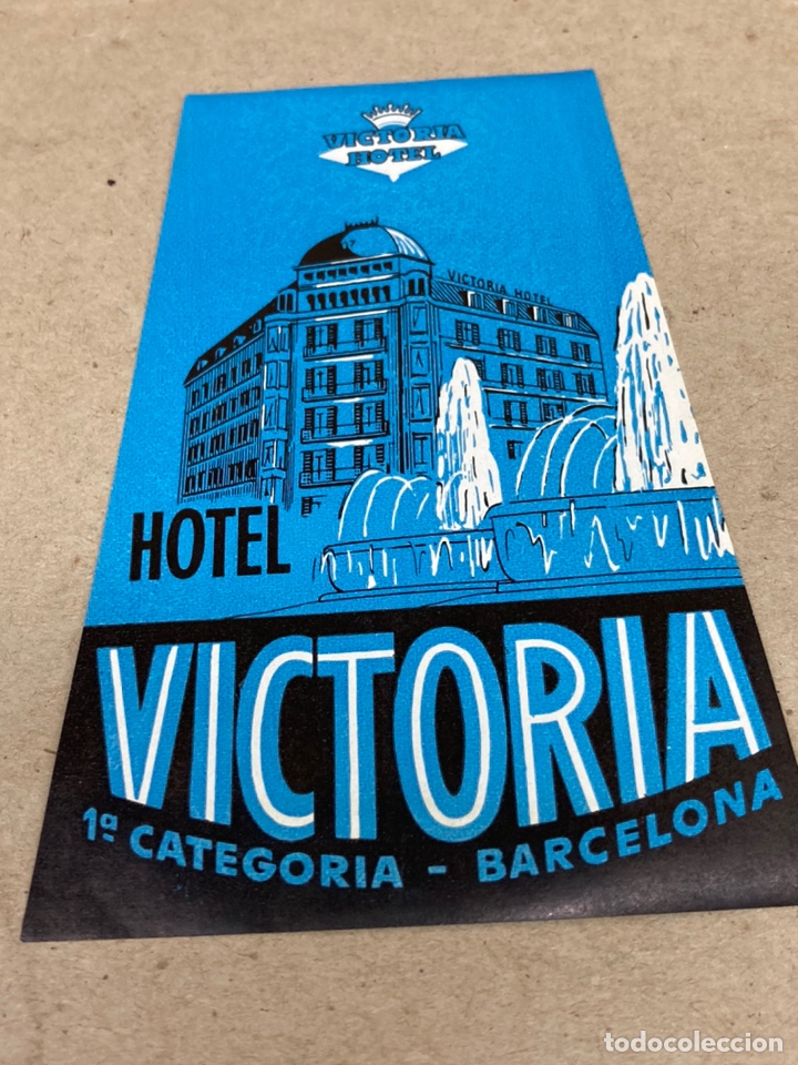 Etiquetas antiguas: Etiqueta de maleta de Hotel Victoria Barcelona