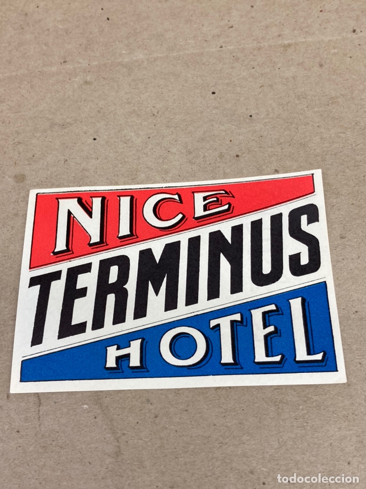 Etiquetas antiguas: Etiqueta de maleta de Hotel Nice Terminus