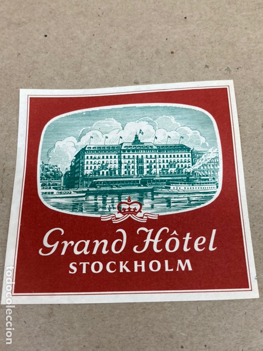 Etiquetas antiguas: Etiqueta de maleta de Hotel Gran Hotel Stockholm
